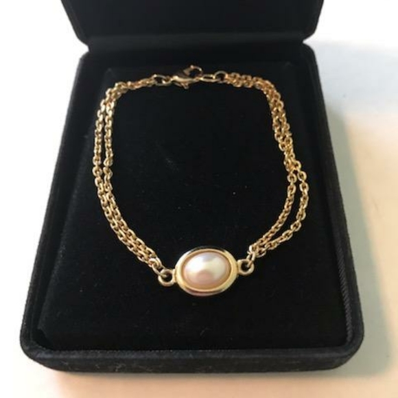 Pearl necklace and bracelet matching set - Picture 2 of 3